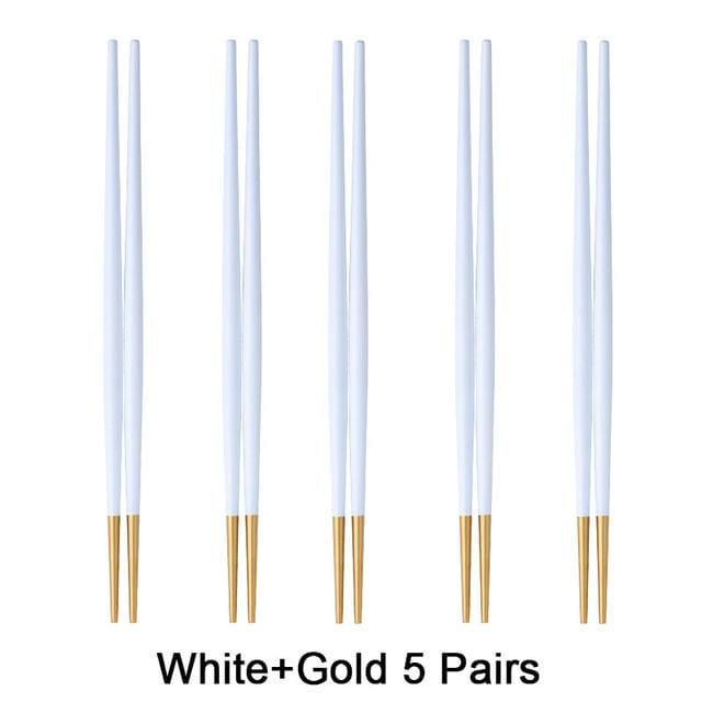 5 Metal Chopsticks Nakano - White Gold 5 Pairs - Chopsticks