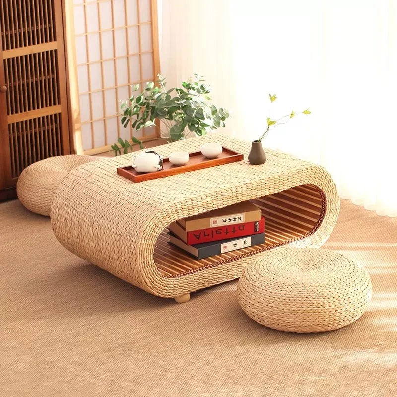 Mesa de Té de Ratán japonesa