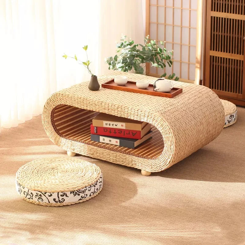 Mesa de Té de Ratán japonesa