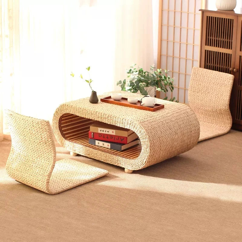 Mesa de Té de Ratán japonesa
