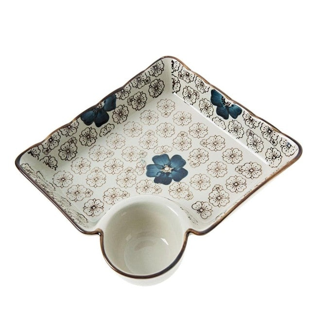 Plate with Sauce Bowl Mita ( 2 colors)