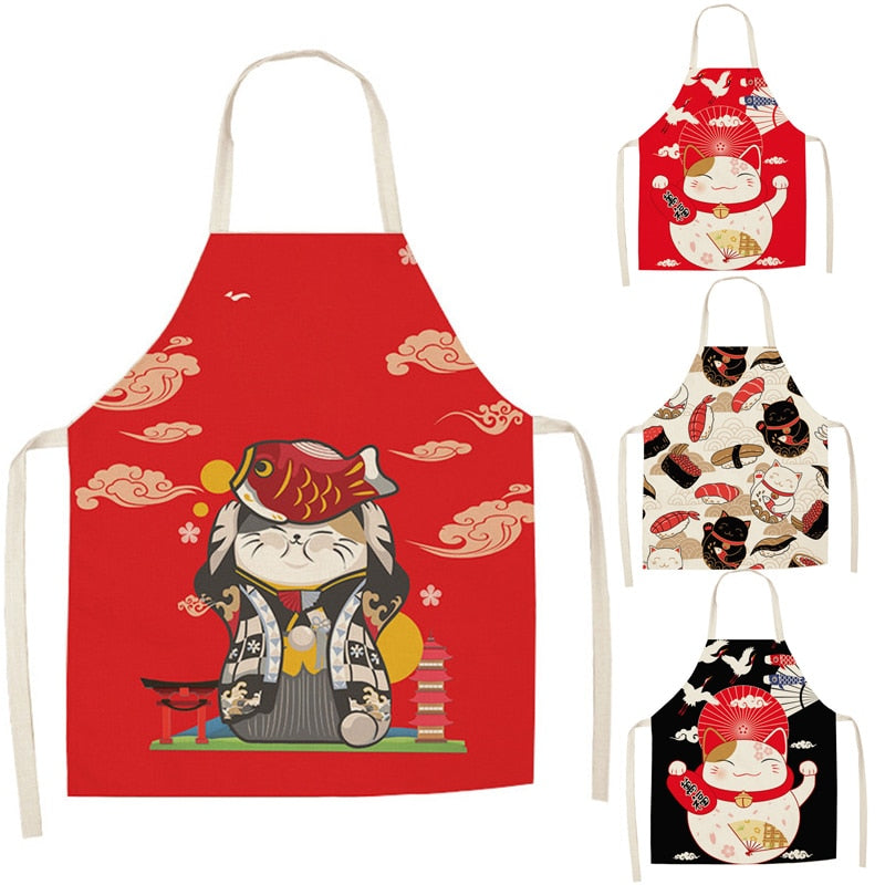 Lucky Cat Chef Kitchen Apron
