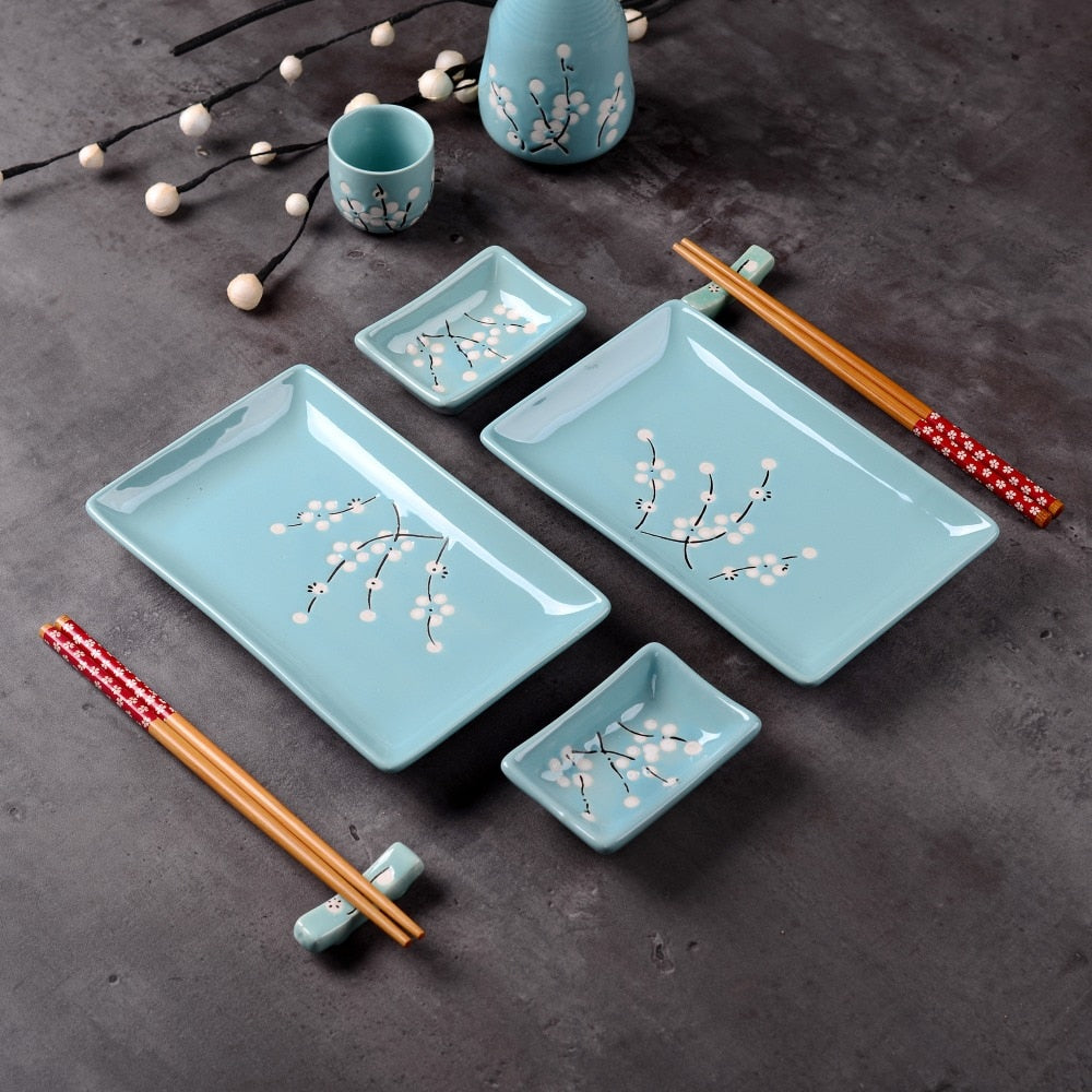 Sushi Plates, Dipping Dish and Chopsticks Set Kiki III