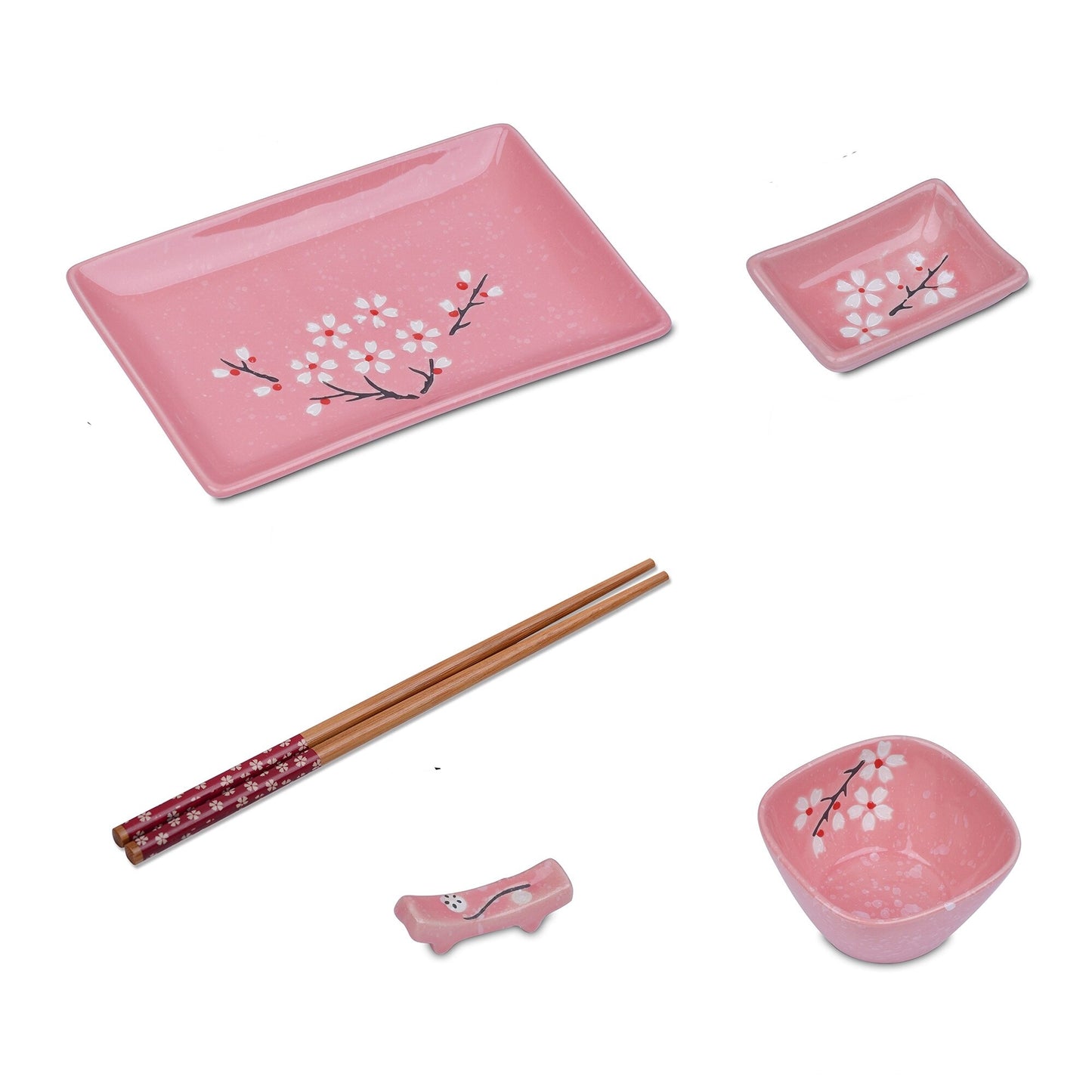 Juego de Platos, Cuencos para Salsa y Palillos para Sushi Keiko