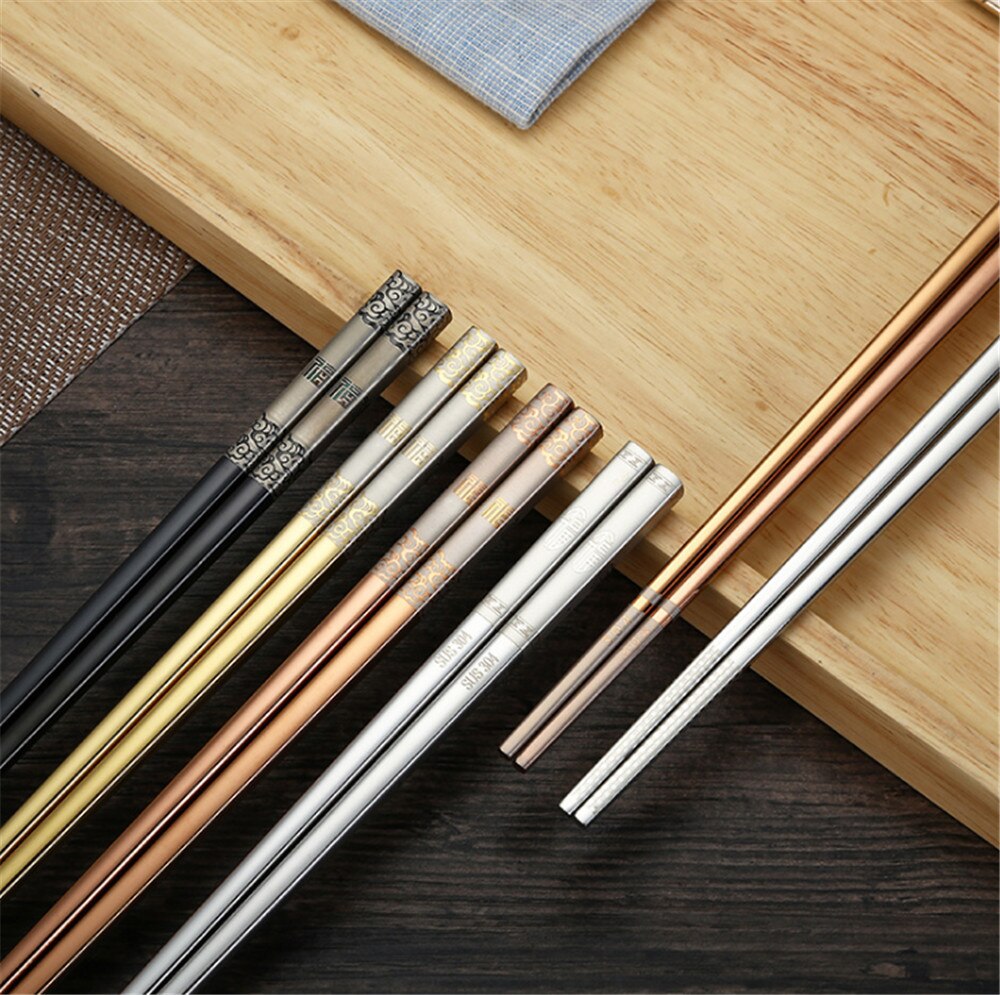 1 Pairs of Metal Chopsticks Shirasawanum (4 Colors)
