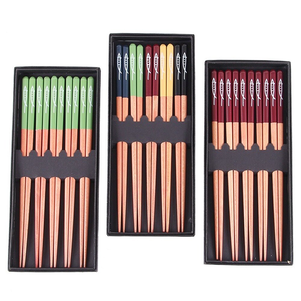 Juego de 5 o 10 Pares de Palillos Aliena (6 Colores)