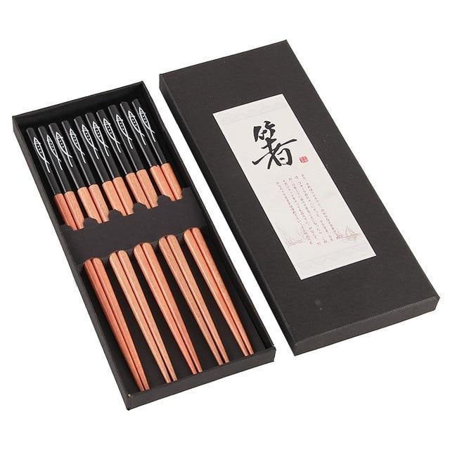 Juego de 5 o 10 Pares de Palillos Aliena (6 Colores)