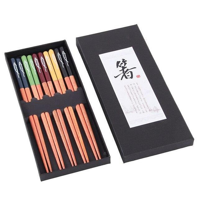 Juego de 5 o 10 Pares de Palillos Aliena (6 Colores)