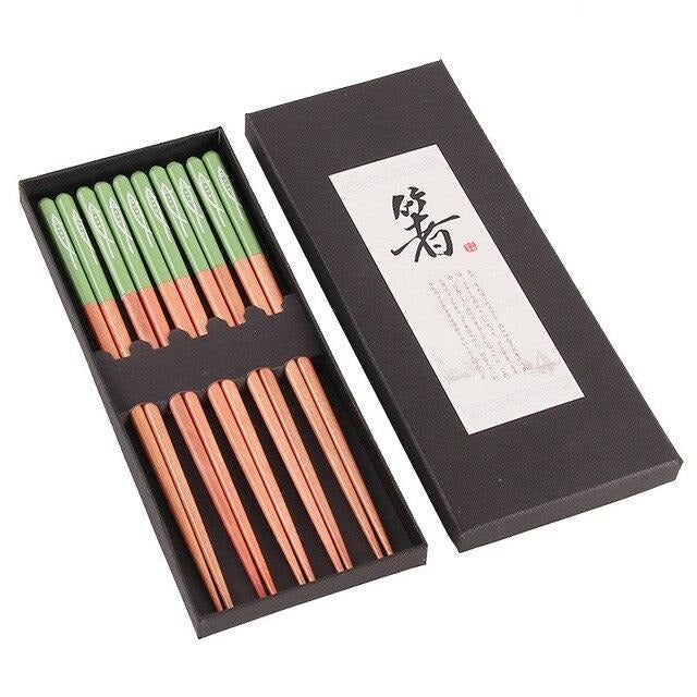 Juego de 5 o 10 Pares de Palillos Aliena (6 Colores)