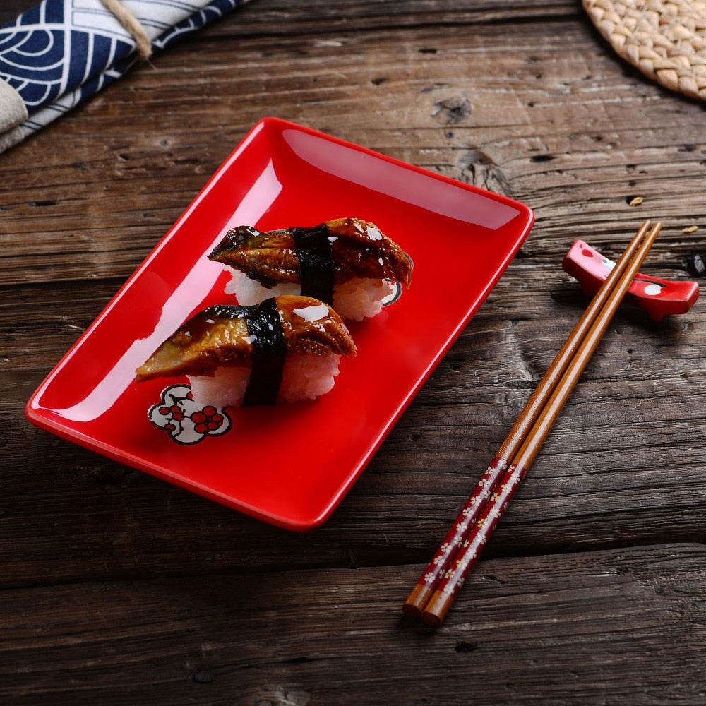 Juego de Platos y Palillos para Sushi Kiki II