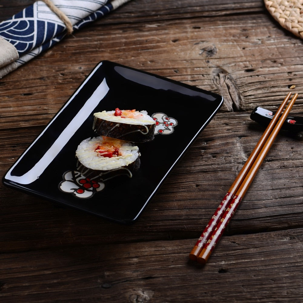 Juego de Platos y Palillos para Sushi Kiki II