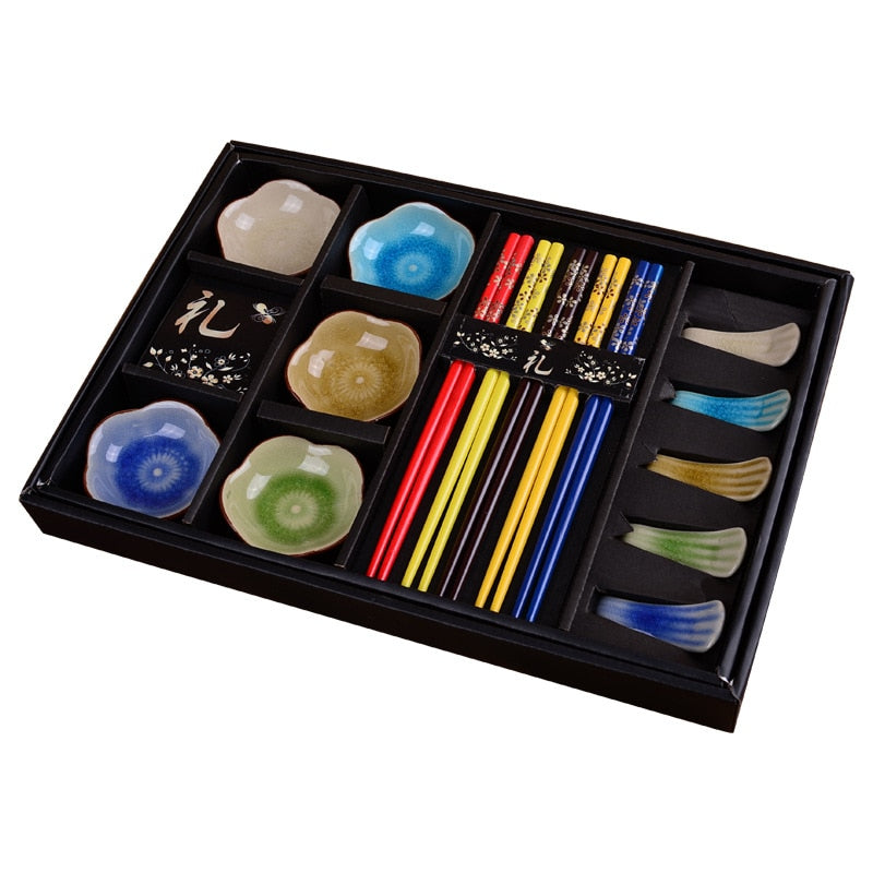 Juego de Palillos, Soportes para Palillos y Cuencos para Salsa Ryokami (2 Modelos)