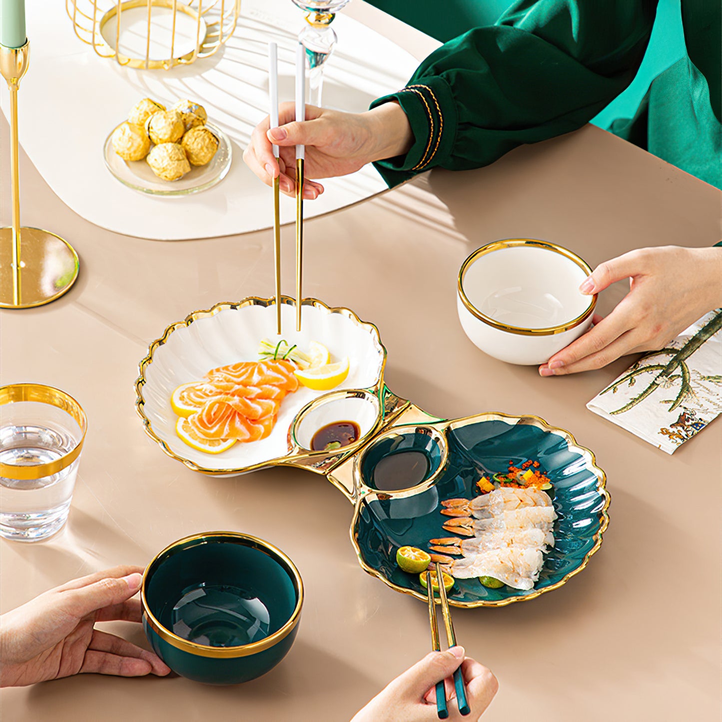 Plate with Saucer Bowl Obami (2 Colors)