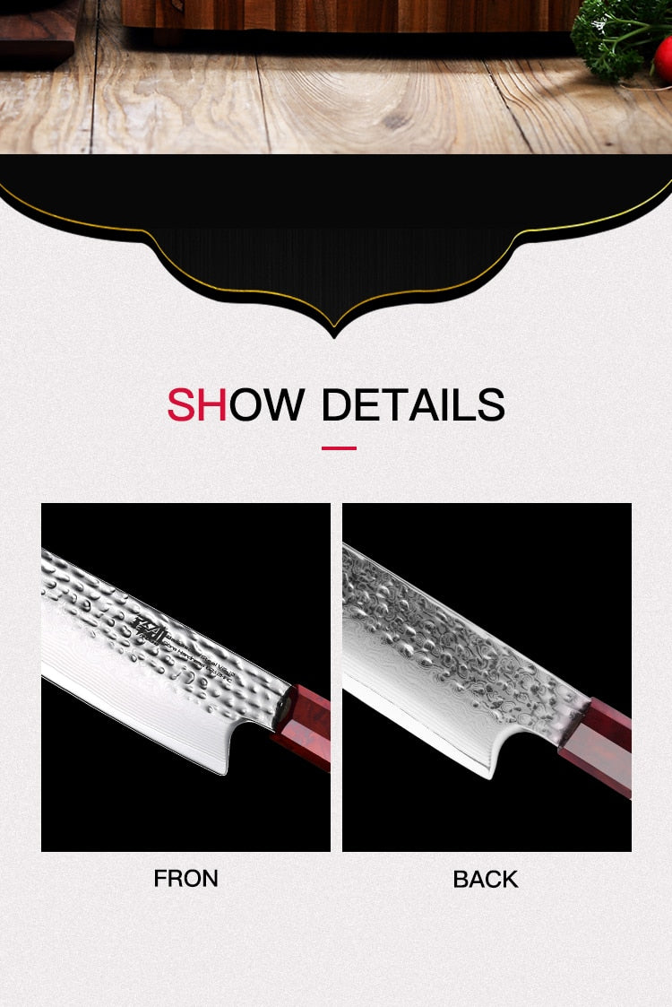 Kiritsuke Damascus Steel Knife Ise