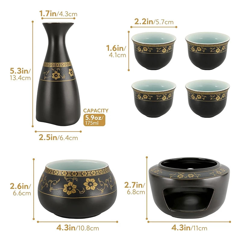 Set de Sake con Calentador Gero (10 Colores)
