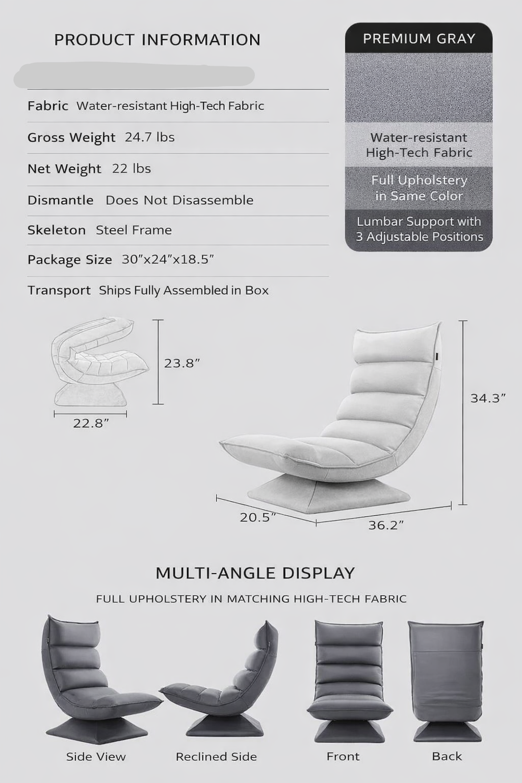 Silla 360º Rui (5 Colores)