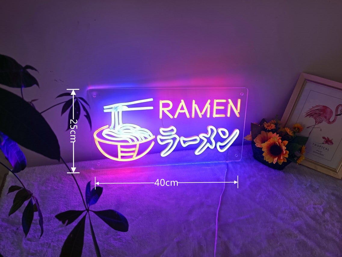 Fideos Ramen Luz de Neón