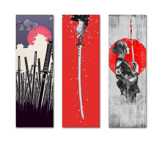 Canvas Samurai Set - 20X60cm (7.8x23.6) - Canvas Picture