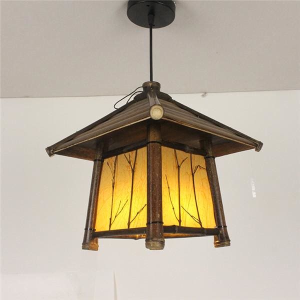 Pendant Ceiling Lamp Kaede - Yellow lampshade - Lamps