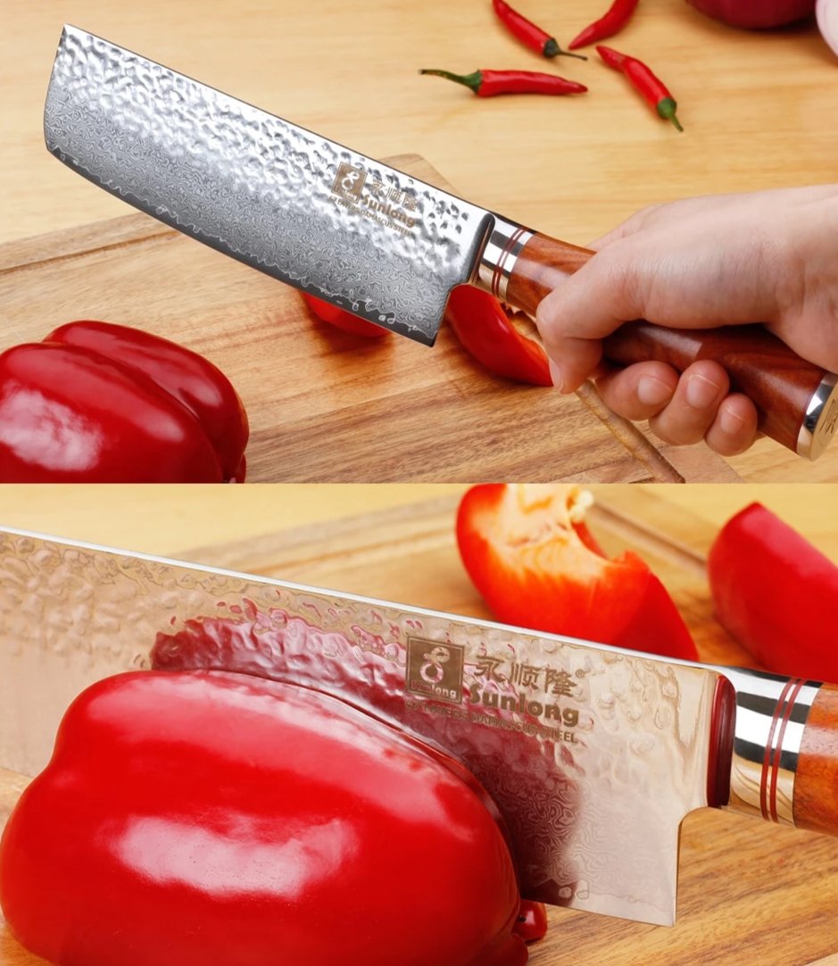 Cuchillo de Damasco Nakiri Aomori