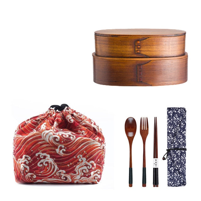 2 Bentos and Cutlery Set Hasekura