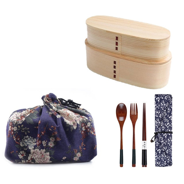 2 Bentos and Cutlery Set Okabe