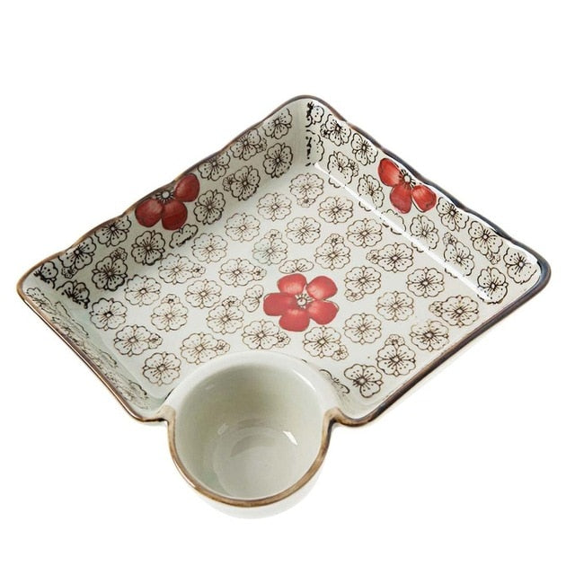 Plate with Sauce Bowl Mita ( 2 colors)