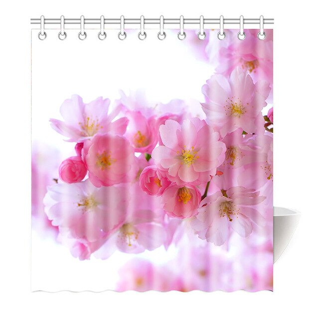 Shower Curtain Sakura Flowers (6 sizes)