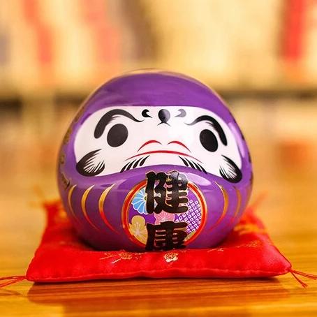 Japanese Ceramic Daruma Doll Table Ornament Red, Size: 4.5 cm