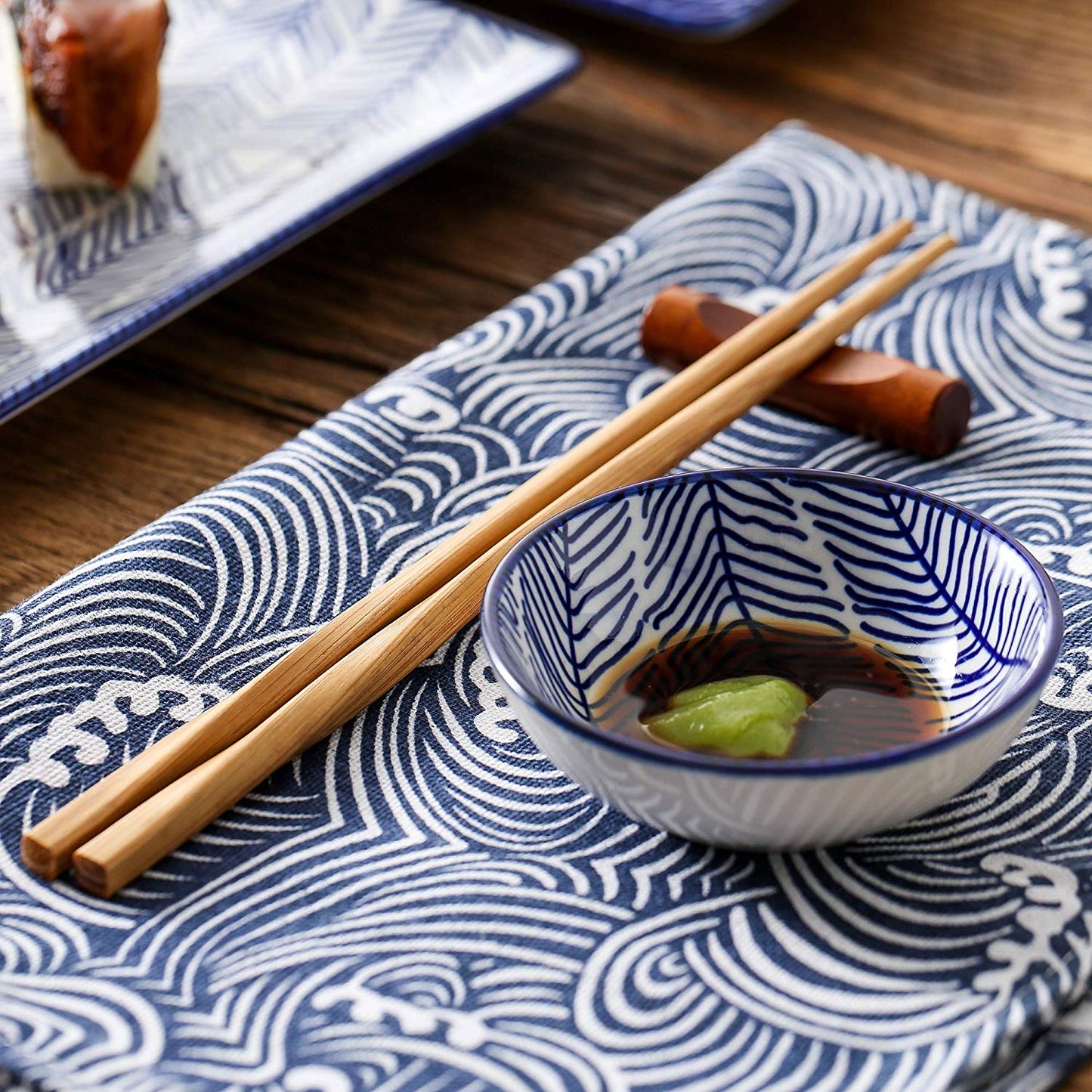 Sushi Plates, Sauce Bowls and Chopsticks Set Ginza