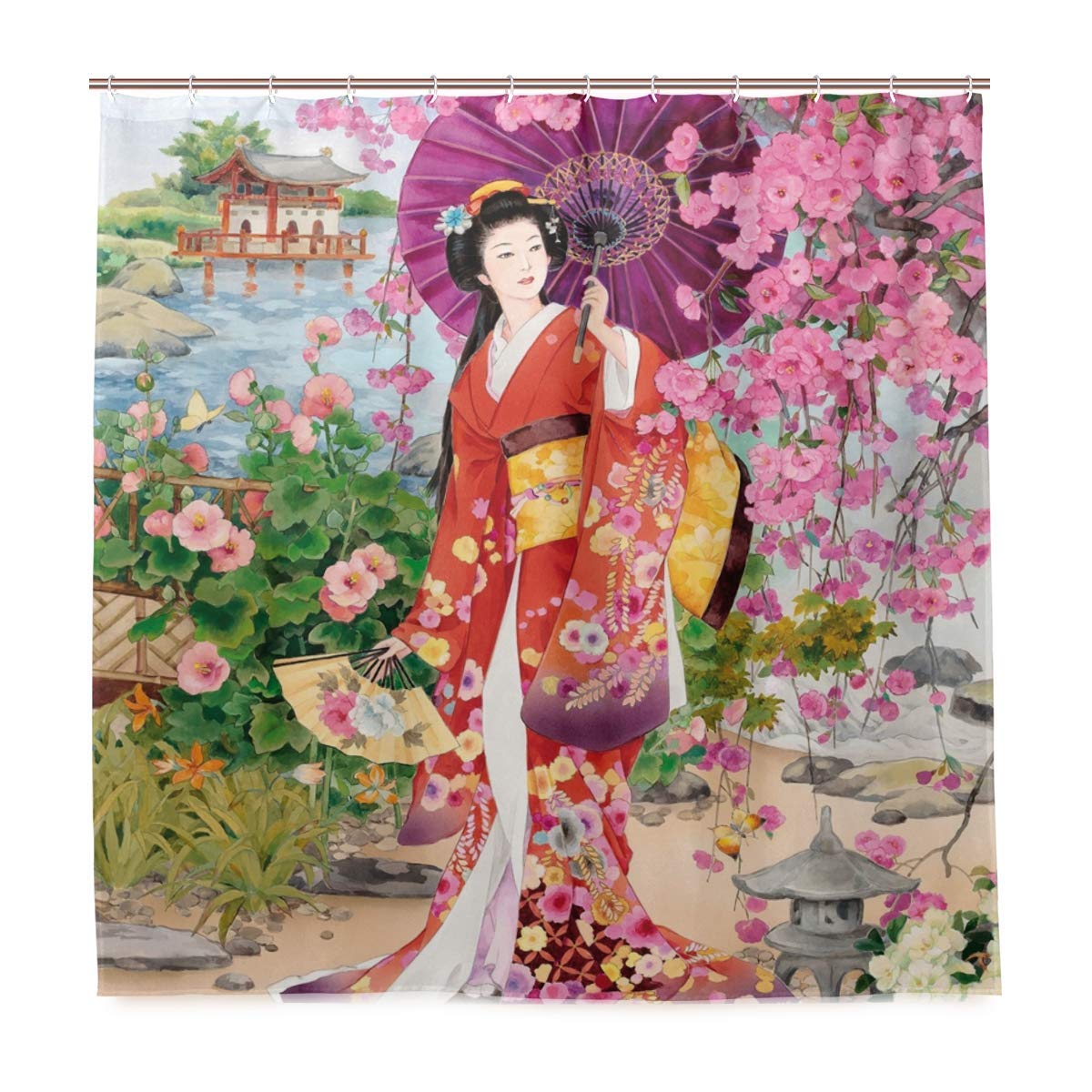 Curtain Shower Japanese Geisha (5 sizes)