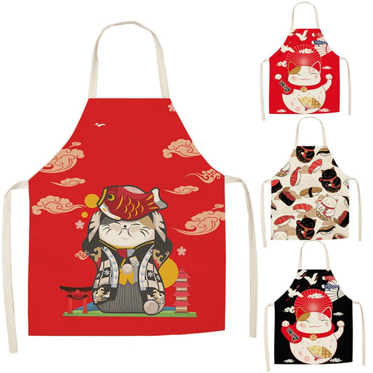 Delantal Gato de la Suerte Cocina