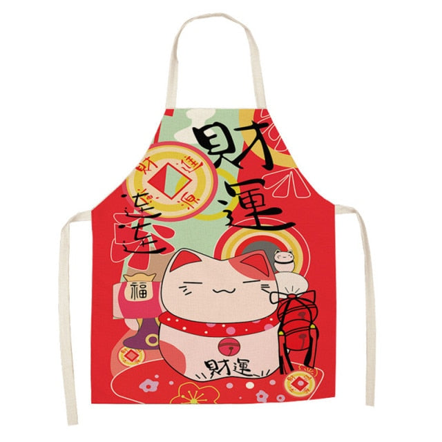Delantal Gato de la Suerte Cocina