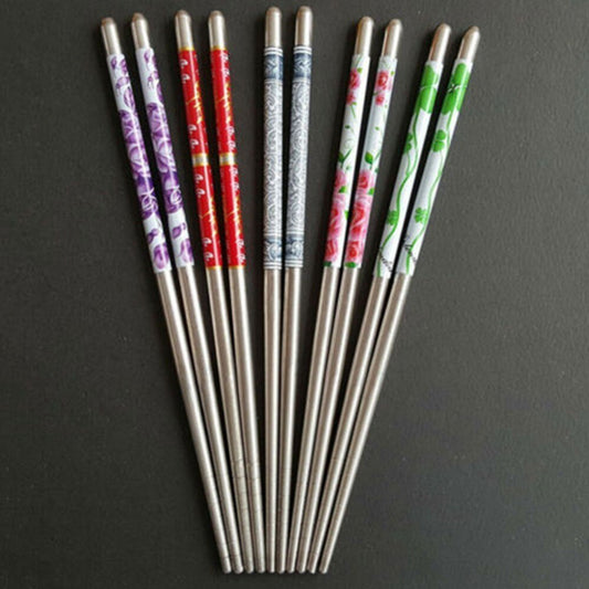 5 pares de Metal Chopsticks Koshigaya