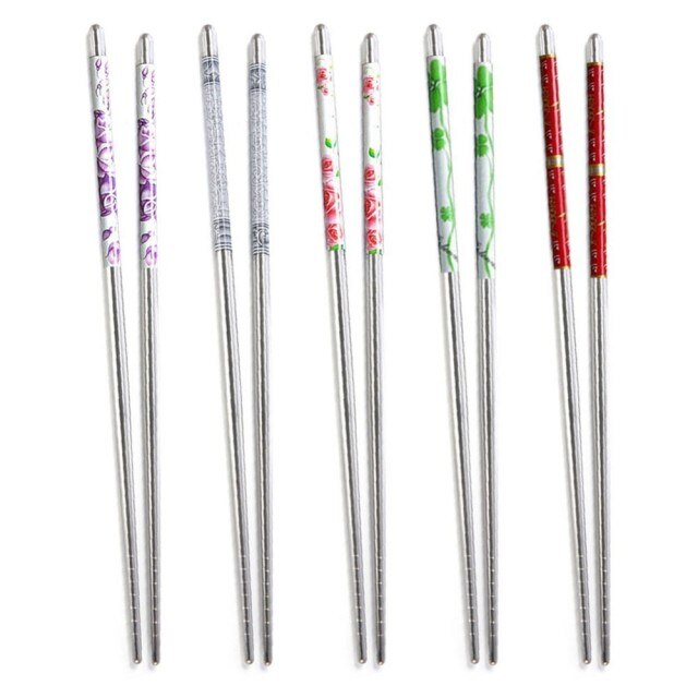 5 pares de Metal Chopsticks Koshigaya