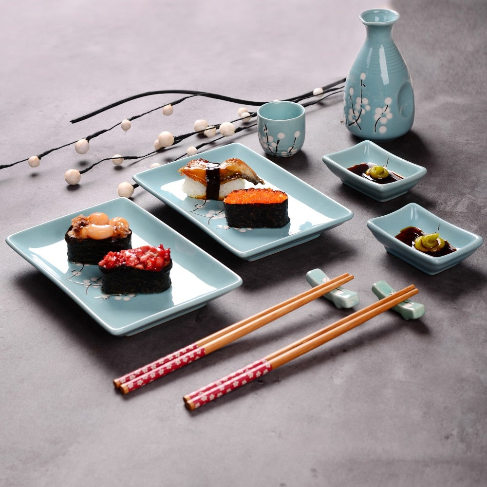 Juego de Platos y Palillos para Sushi Kiki III