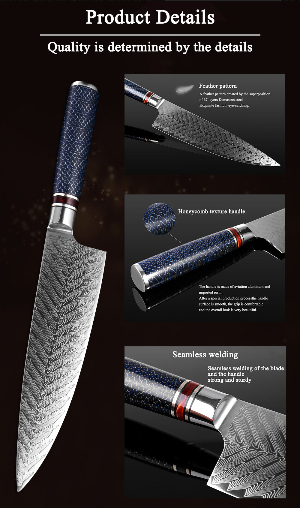 Damascus Steel Knife Morioka