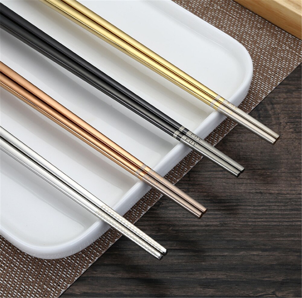 1 Pairs of Metal Chopsticks Shirasawanum (4 Colors)