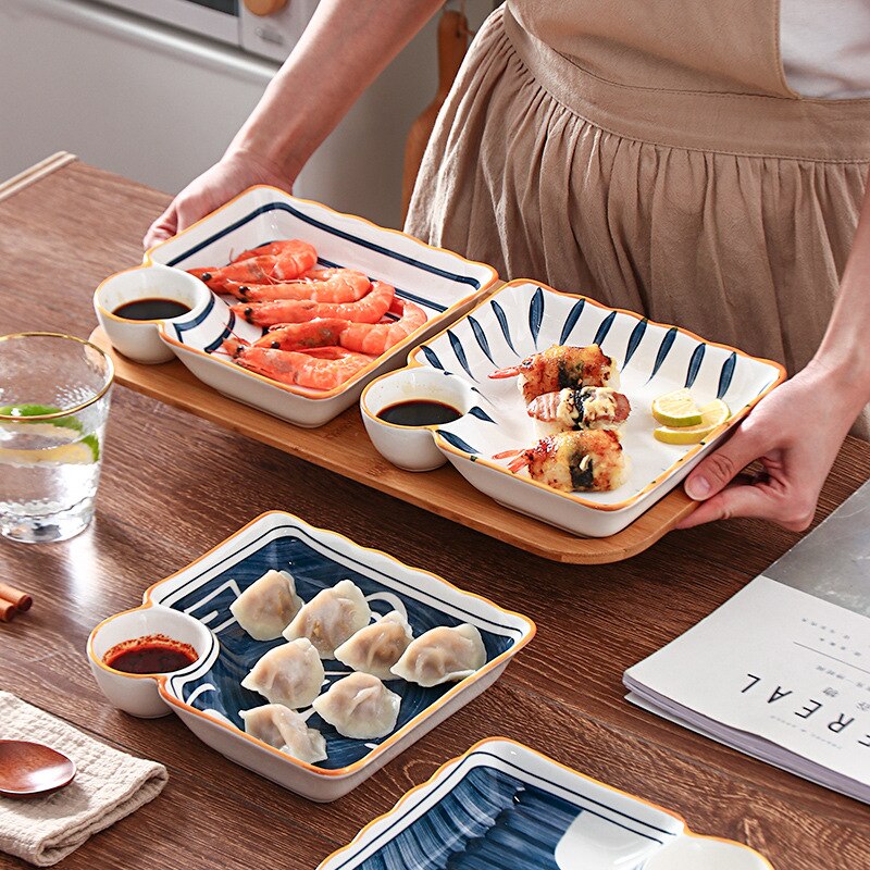 Plate with Sauce Bowl Hotaka (4 Colors)