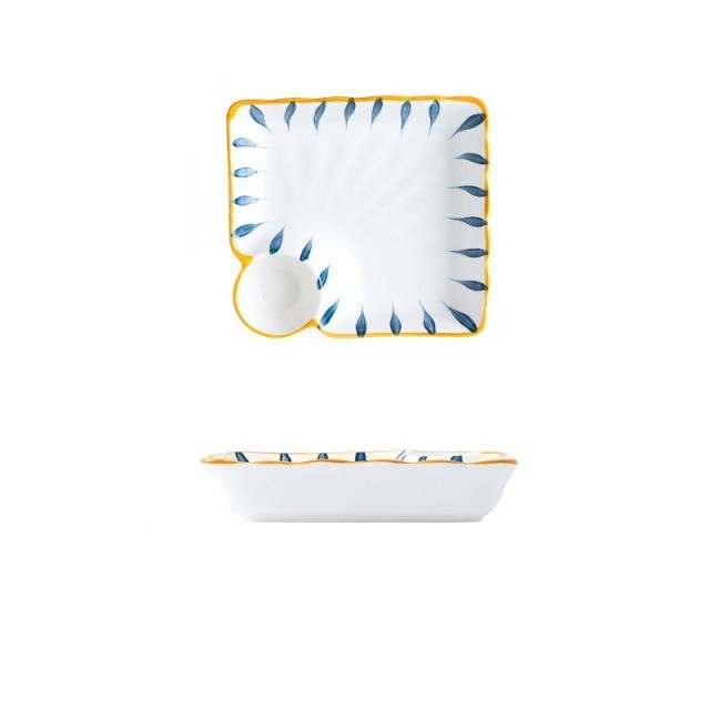 Plate with Sauce Bowl Hotaka (4 Colors)