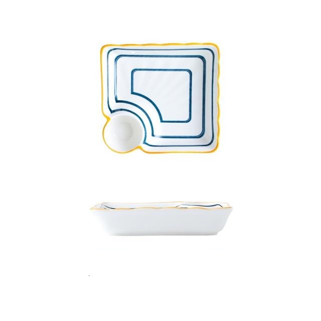 Plate with Sauce Bowl Hotaka (4 Colors)