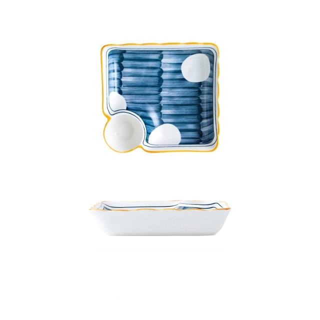 Plate with Sauce Bowl Hotaka (4 Colors)
