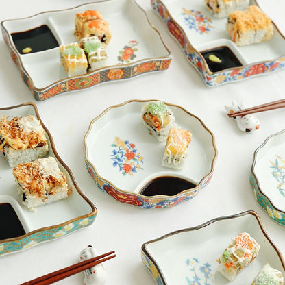 Plate with Sauce Bowl Nyū (4 Colors and 4 Sizes)