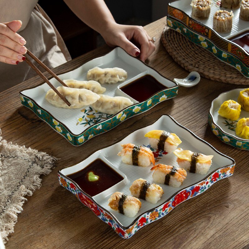 Plate with Sauce Bowl Nyū (4 Colors and 4 Sizes)