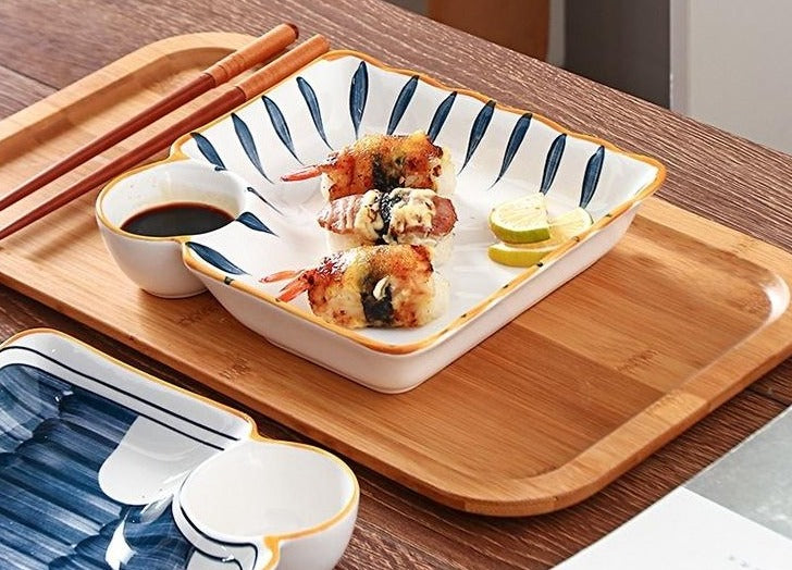 Plate with Sauce Bowl Hotaka (4 Colors)
