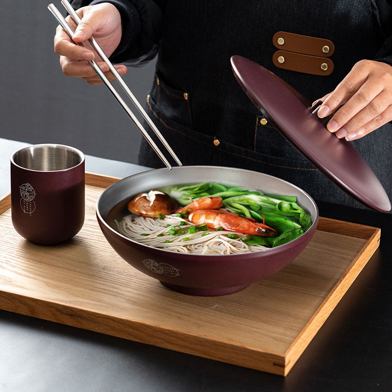 Eaasty Juego de 8 cuencos de ramen estilo japonés para ramen, cuencos de  melamina, cuencos de sopa asiáticos chinos grandes con cucharas y palillos