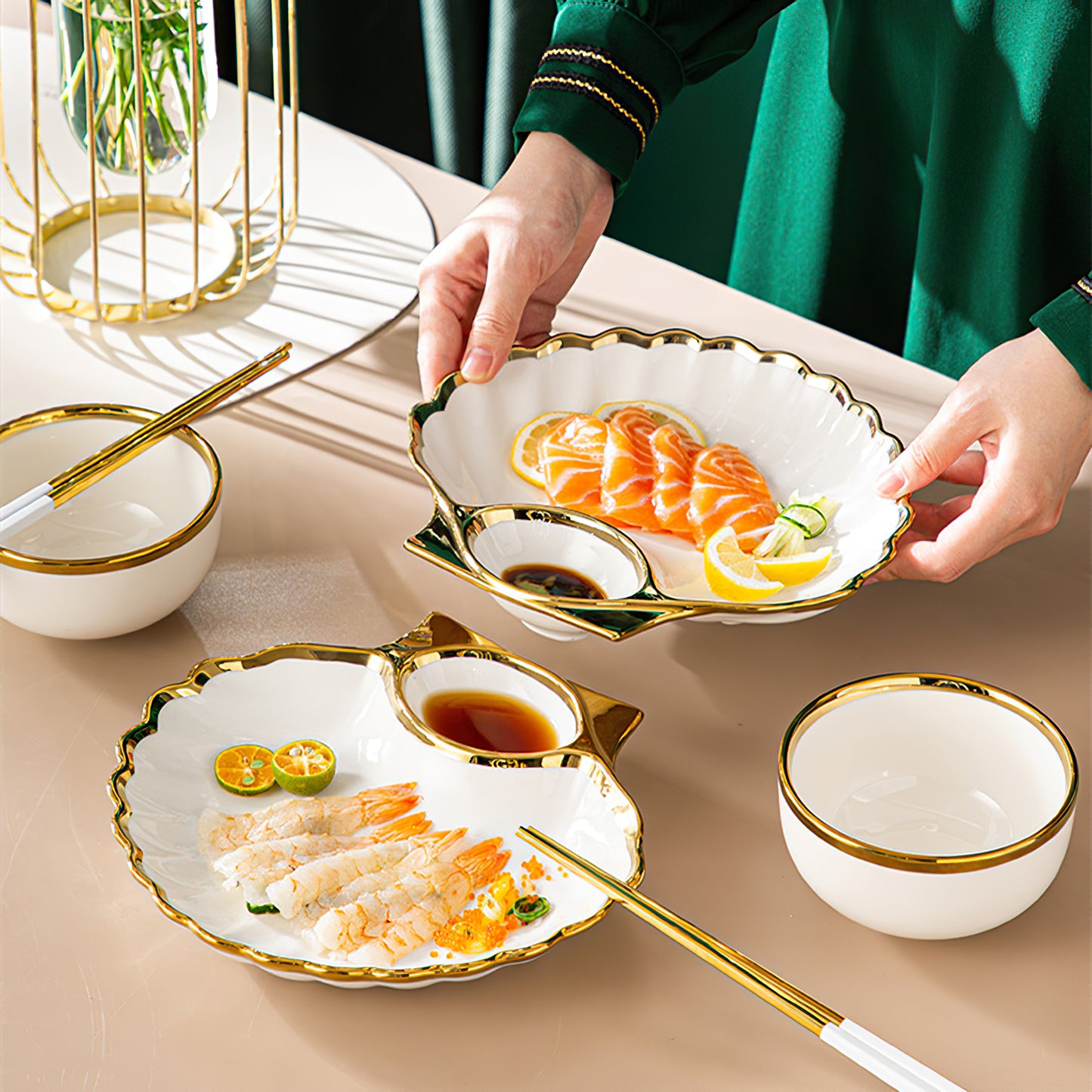 Plate with Saucer Bowl Obami (2 Colors)