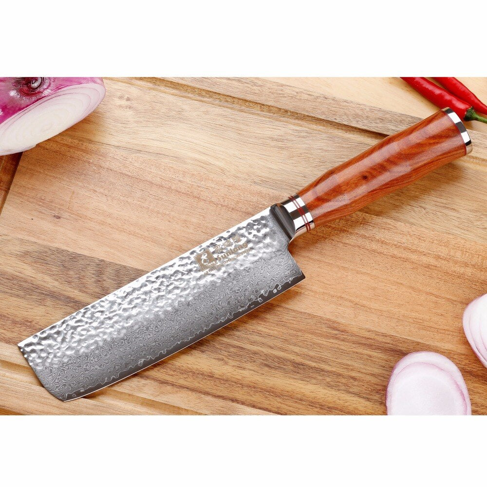 Cuchillo de Damasco Nakiri Aomori