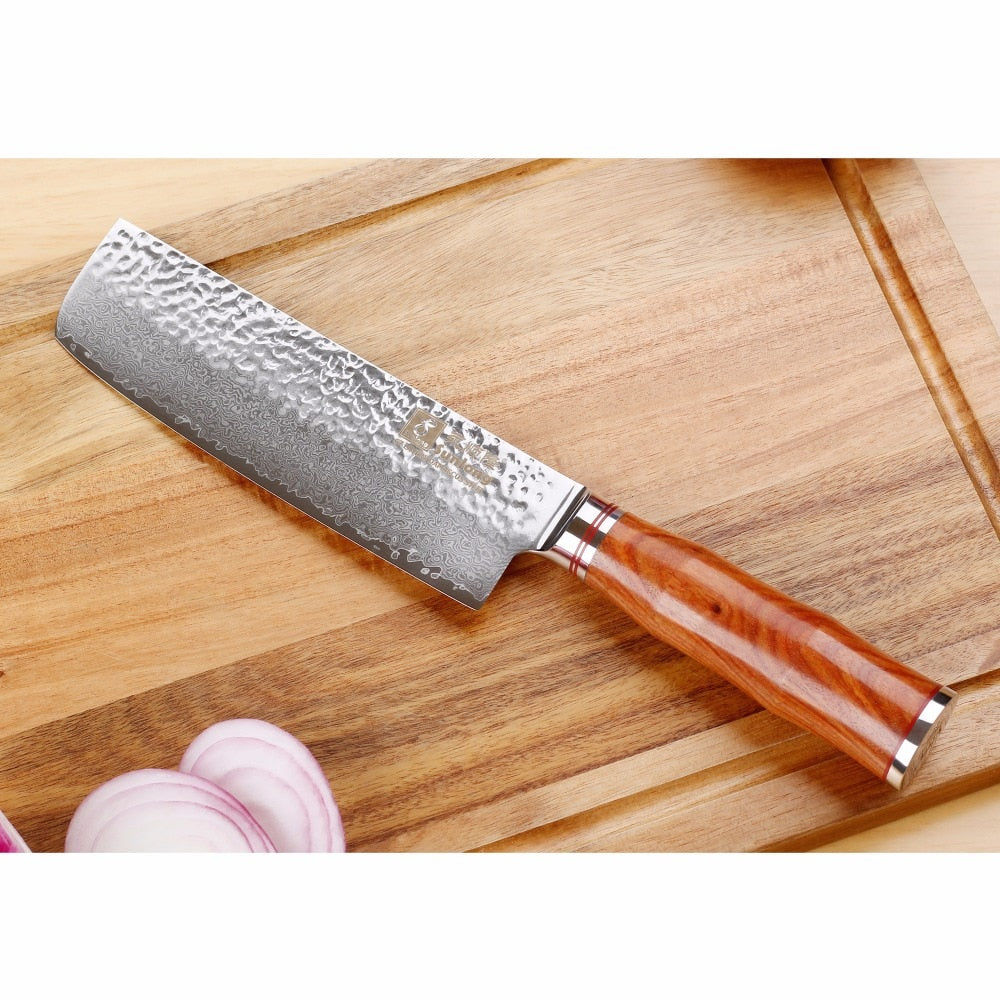 Cuchillo de Damasco Nakiri Aomori