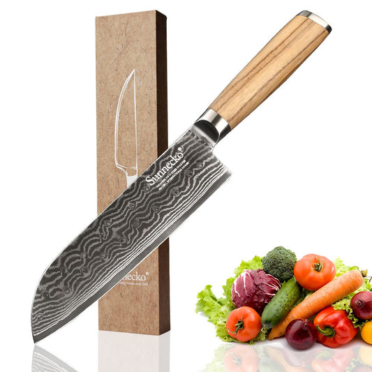 Cuchillo de Damasco Santoku Nanae